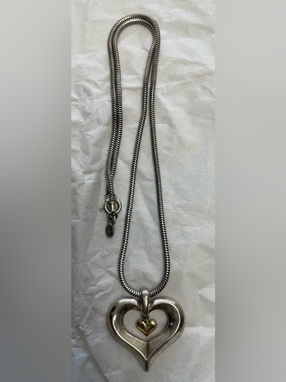 Seidengang Sterling Silver 14k Gold Heart Necklace Pendant